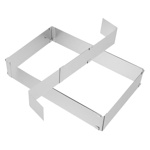 Sosoport Stampo Rettangolare in Acciaio Inox Estensibile per Mousse Anello per Torte Regolabile Teglia da Forno per Pasticceria Anello per Crostate per Cucinare e Decorare