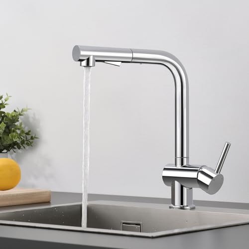 CECIPA Hochdruck Wasserhahn Küche Ausziehbar, Küchenarmatur mit Brause...