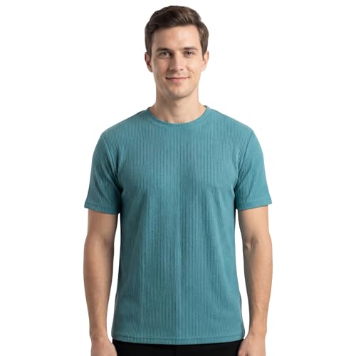 Image of Poly Cotton Frill Round Neck T-Shirt for Men | |