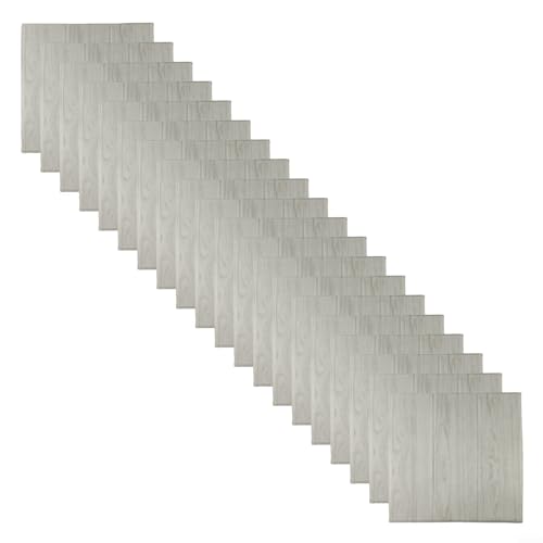 Azulejo autoadhesivo 3D, calcomanías de pared de ladrillo de piedra, paneles de espuma suave, decoración del hogar para cocina, dormitorio, sala de estar, 20 piezas de espuma de algodón (roble blanco)