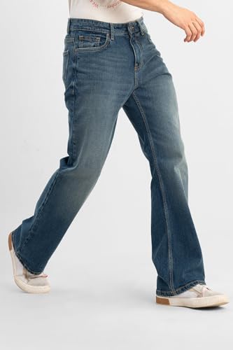 Image of SNITCH Men Jeans | Bootcut Fit with Relaxed Thigh & Clean Look | Stretchable Cotton Blend Denim for Casual Wear, College & Street Style | Machine Washable