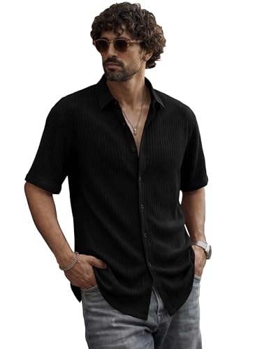 Image of Noble Monk Men's Solid Casual Shirt | Half Sleeve | Regular Fit | Polo Shirt for Men