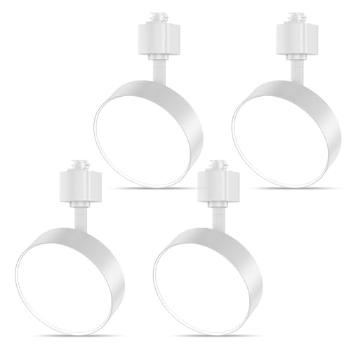TuyuBEE Diffuse LED Track Lighting Heads H Type Track Light Heads Dimmable Kitchen Track Lighting Fixtures Ceiling, Compatible with H Track Rails - Flicker Free CRI90+ 3000K 12W 1000lm, 4 Pack White