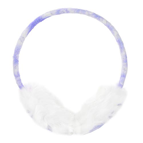 sourcing map Women Winter White Faux Fur Flower Ear Cover Warmer Earmuffs Knitted Violet Taille unique