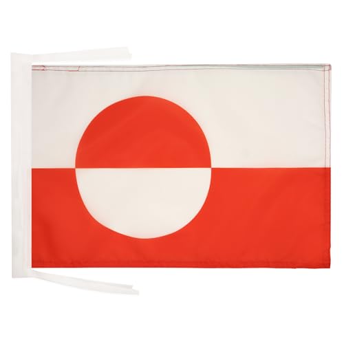 AZ FLAG Bandiera Groenlandia 45x30 cm - Bandierina Danese 30 x 45 cm Cordicelle
