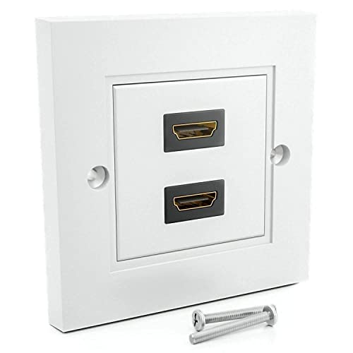 Image of Dual HDMI Multimedia Modular Wall Socket Face Plate Socket Plug Jack Cable or Adapter for Home /Office. (Dual HDMI)
