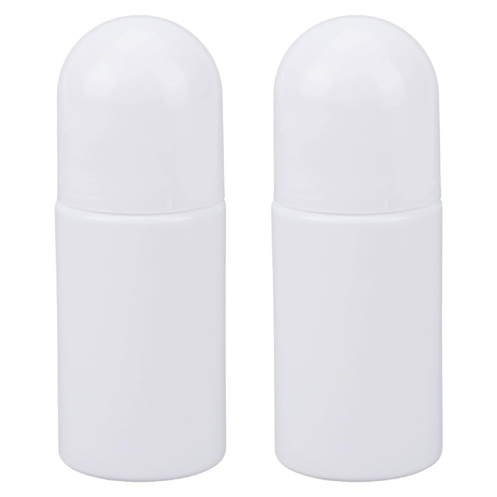 GORGECRAFT 2 Flacon Roll on de 50 ML pour Huiles Essentielles en Plastique Blanc Anti Transpirant Vide Réutilisable Déodorant Anti Fuite Rechargeable pour Voyage Cosmétiques Parfums