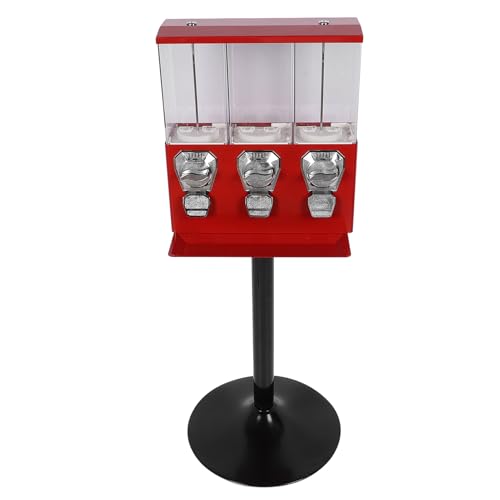 Candy Vending Machine, Triple Vending Machine Commercial Gumball Machine with Stand for Stores, Home, Anti Theft Design, Easy to Operate