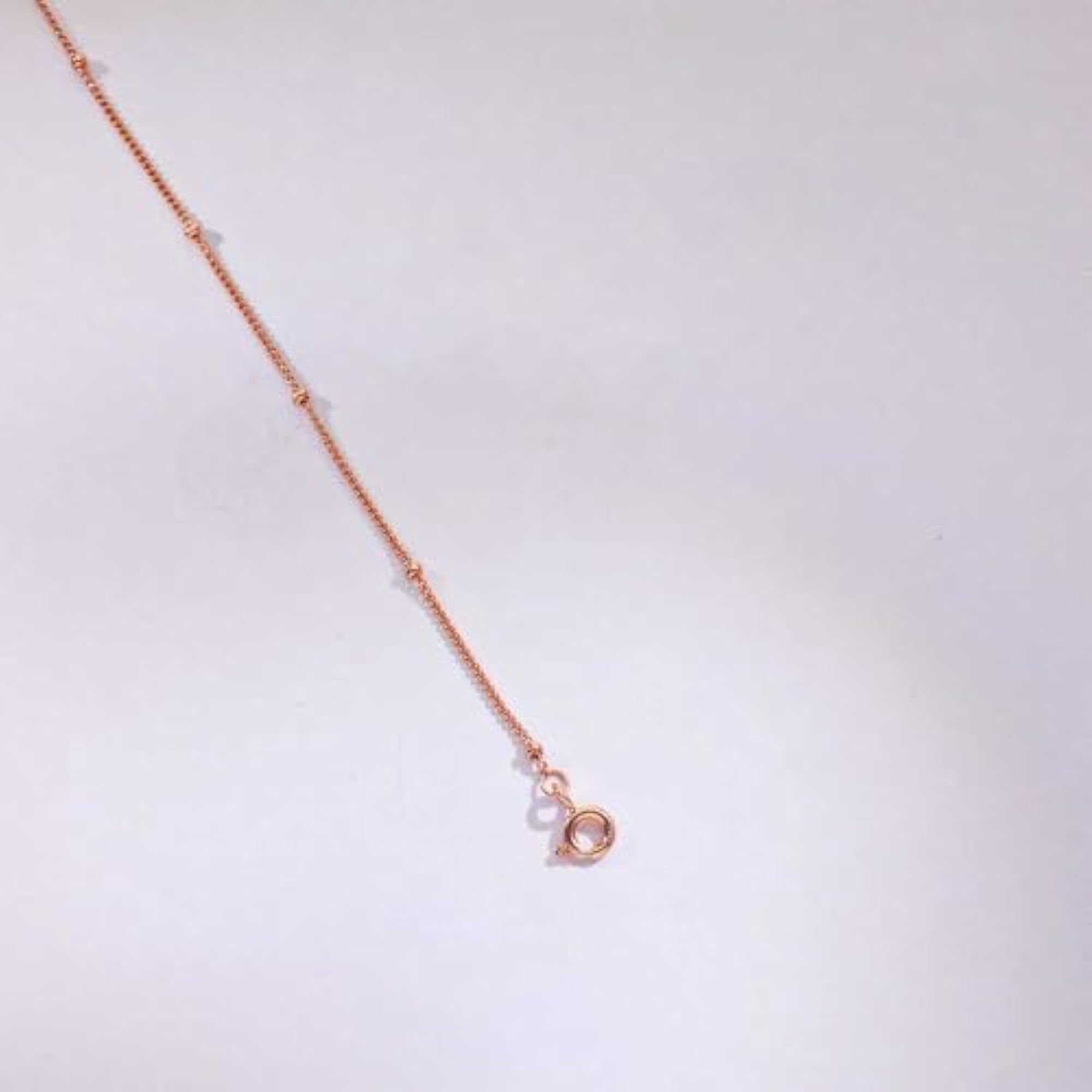 Women's 925 Sterling Silver Rose Gold Square Charm Pendant Necklace