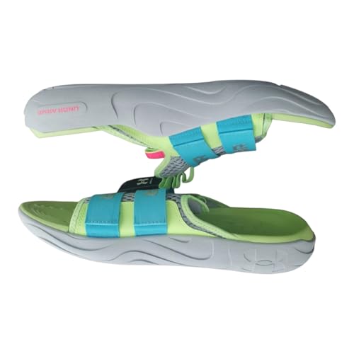 Under Armour UA Unisex Ignite Alpha Slides Sandals Lime/Aqua/Gray Mens sz 104