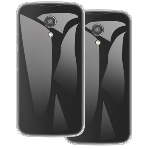 UOGNADGD 2-Pack TPU Case Compatible with Motorola Moto G 2nd Gen Phone Cover - Shockproof Flexible Protective Accessories with Precise Cutouts (Clear)