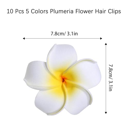 10 piezas pinzas de flores hawaianas Plumeria miniatura 3