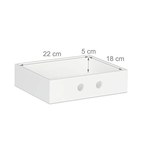 Relaxdays Schreibtisch Organizer, 2 Schubfächer, Bambus & MDF, Aufbewahrungsbox Büro, HxBxT: 14 x 25 x 20 cm, weiß