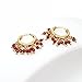 Gempires Natural Red Garnet Beads Hoop Earring January Birthstone Earrings for Women Gold Plated Handmade Jewelry Gift For Her