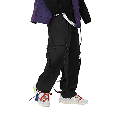 Unisex Baggy Cargo Pants for Men and Women Cool Streetwear Trouser Plus Size Y2K Pants with Flap Pockets