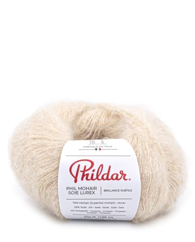Phildar - Pelote de Laine Phil Mohair Soie Lurex - Laine à Crocheter et à Tricoter - 14% SOIE,4%...