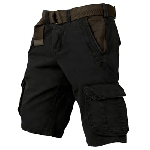 Short cargo en denim léger avec cordon de serrage et coupe décontractée