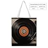 FodPand Canvas Tote Bag with Handles Reusable Vintage Vinyl Record Grocery Shopping Bag Carry on Tote Purse Casual Handbag Everyday Shoulder Bags for Office Market Beach Daily Essentials #3