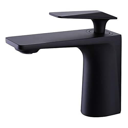 Robinet de salle de bain noir anti-trace mitigeur laiton durable