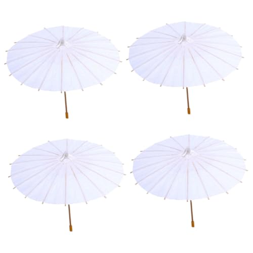 Lurrose 4個 用油紙傘 手描き可能な 無地傘 幼稚園絵画おもちゃ 塗装自由な 男の子女の子向け工作用品