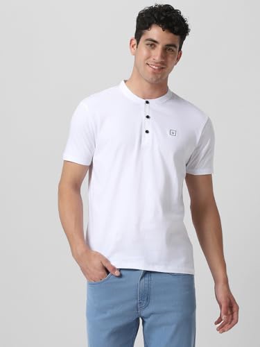 Image of Urbano Fashion Men's Multicolor Solid Mandarin Collar Slim Fit Cotton T-Shirt Pack of 3