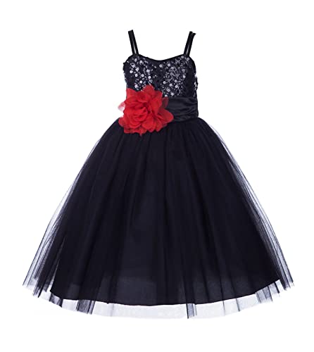 Image of Girl's Synthetic a-line Maxi Dress (WLT-1024 5-6 Years Black