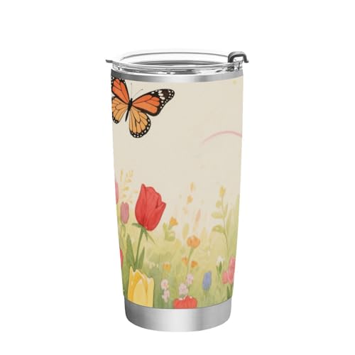 siphylline Vasos de acero inoxidable con tapa con tapa a prueba de fugas, taza de viaje para bebidas calientes y frías, vaso de café aislado a prueba de fugas, 20 onzas