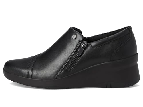 Clarks Clarks Women's Suttyn Zip Loafer, Black Leather, 9.5 Medium