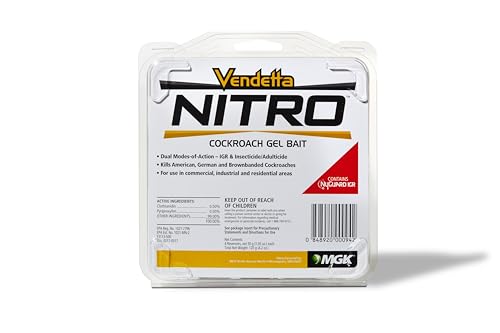 MGK Vendetta Nitro Cockroach Gel Bait | Roach Killer Indoor Infestation Bait | Indoor Non-Food and Food-Handling Applications | 30 Gram Tubes | Clamshell
