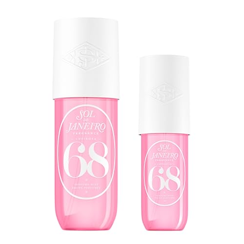 Sol de Janeiro Cheirosa Hair & Body Fragrance Mist Full Size and Travel Size Set - Home and Away Bundle - 8.1 & 3 fl oz Duo (Cheirosa 68)