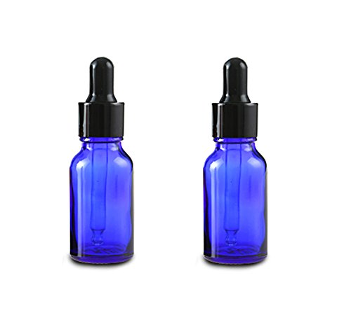 2PCS 10ML Attar Bottle Empty Glass Essence Oil Bottle with Glass Eye Dropper Suitable for Aromatherapy Eye Ear Dropper (10ml, Blue)