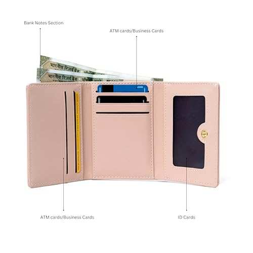 Image of INOVERA (LABEL) Wallets for Women, Girls - Stylish Card, Coin Holder Mini Cute Bear Pattern Purse - Small Hand Wallet (Green)