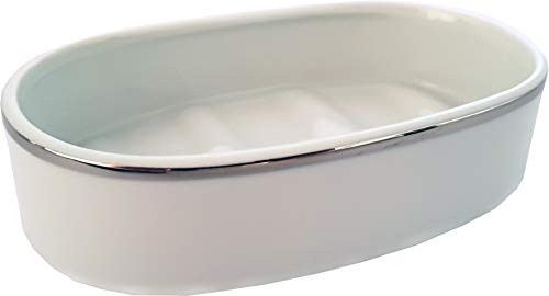 Hans Baier Exclusive - Jabonera de porcelana con borde plateado Cover