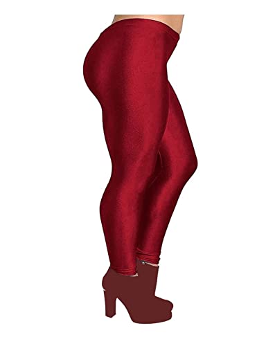 Image of Cron Trend Shiny Churidar Leggings for Women and Girls (Pack of 1) CRN-20 (XXL, Maroon)