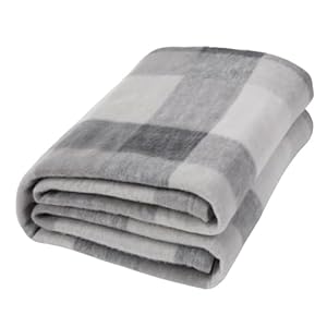 Dreamscene Sofa Throw Blanket, Soft Cosy Warm Check Outdoor Throws for Garden Furniture Single Fleece Blanket for Bedroom Living Room Picnic, 120x150cm – Grey Tartan