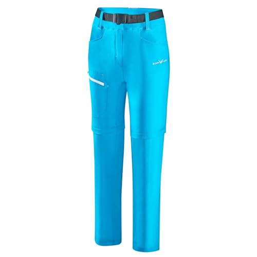 Black Crevice Damen Zip Off Leg Trekkinghose, Hawaiian Ocean/White, 38