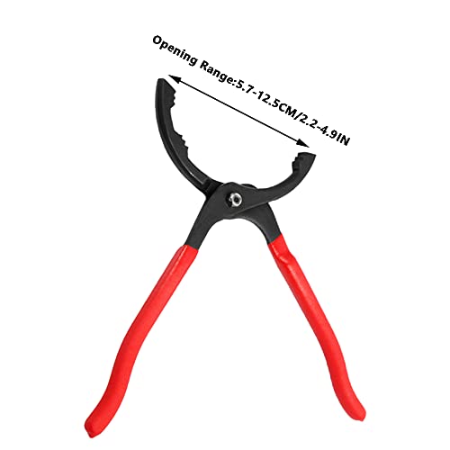Riloer Filter Removal Plier Adjustable Filter Removal Plier 12-Inch Red Handle Adjustable Oil Filter Removal Tool Pliers #TOP6