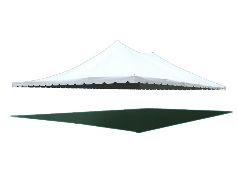 40-Foot by 60-Foot Three Piece Solid White Pole Tent Top...