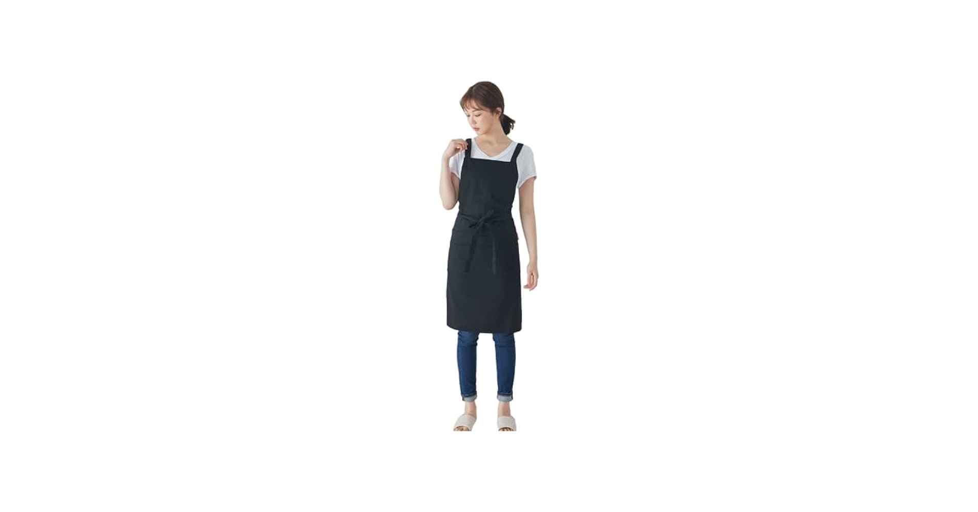 Amazon｜MAIBED エプロン 無地 北欧 6つ仕切りポケット付き