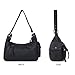 Angel Kiss Hobo Bag for Women Small, Soft Vegan Leather Shoulder Purses and Handbag with Multi-Pocket, Retro Tote Bag Crossbody with Top-Handle and Removable Strap,Black