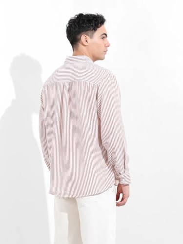 Image of Men's Cotton Casual Printed Striped Stylish Shirt for Men