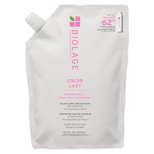 Biolage Color Last Champú Refill para cabello teñido, protege y conserva la intensidad y el tono, aporta brillo, 500 ml