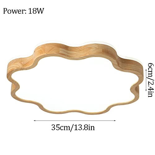 Lámpara de techo de madera nórdica moderna LED plana para iluminación interior 8