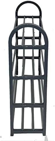 Textile Arena 4 Tiers Layers Plastic Shoe Rack Shelf Shelving Unit Shoe Organizers Shoes Rack Foot ware Storage Quick Assembly No Tools Required Stores Between up to 9 Pairs of Shoes GREY