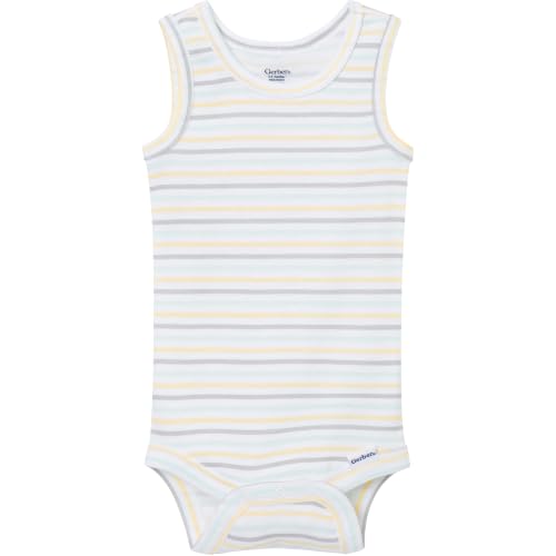 Image of Gerber Baby Girls Multi-Pack Sleeveless Onesies Bodysuit