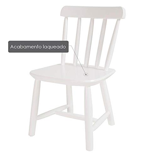 Cadeira Infantil em Madeira - Acabamento Laqueado Branco