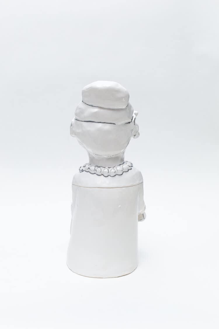 Audrey Bright White Ceramic Cookie Jar