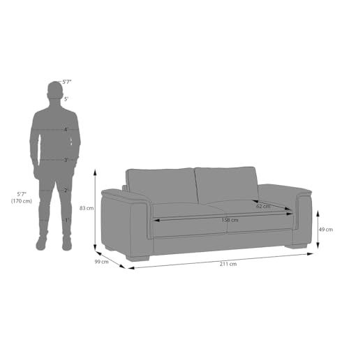 Image of Urban Ladder Miles 3 Seater Bamboo Fabric Sofa in Sky Blue Fabric