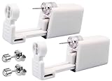 2 Pack Self Ear Piercing Kit, Ear Piercing Gun Kit Self Ear Piercing Gun Self Ear Piercing Gun Kit Tool With Earrings (Silver+White)