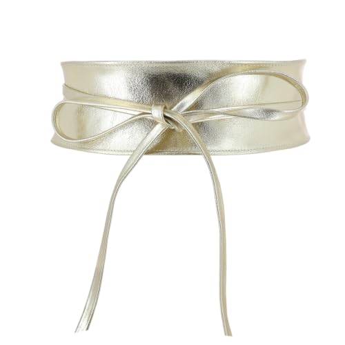 Image of FASHIONGEN - Woman Italian leather Obi belt, CASSIANE